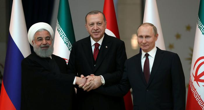 президенты Ирана, Турции и РФ