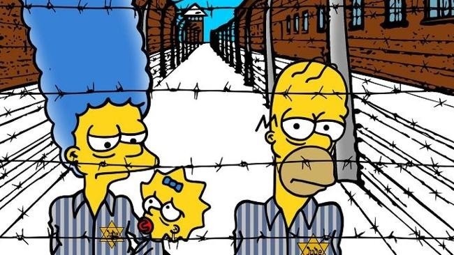 Итальянский художник изобразил Симпсонов узниками Освенцима