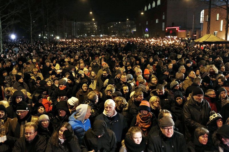 30 тысяч человек почтили память жертв терактов в Копенгагене
