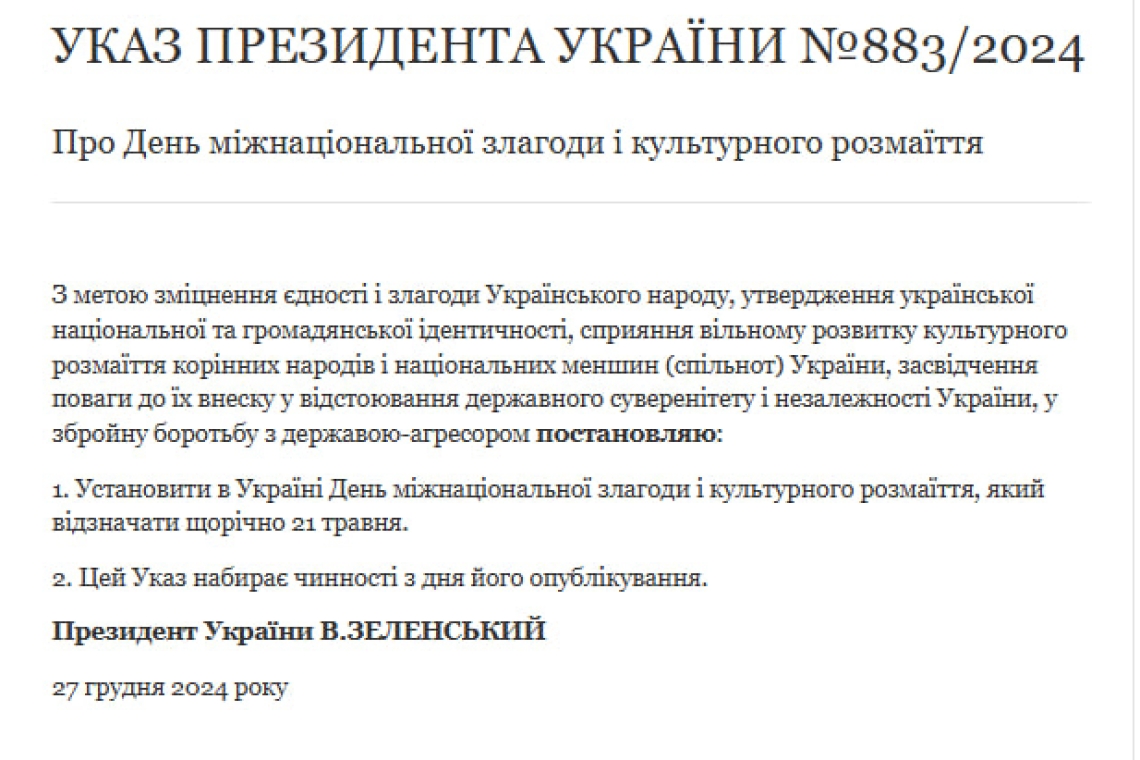 День міжнаціональної злагоди і культурного розмаїття