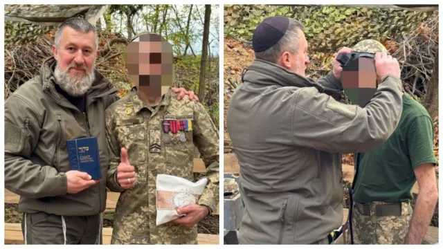 Єврейський капелан передав допомогу та духовну атрибутику захисникам України на фронті